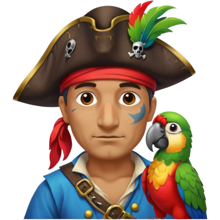 pirate and parrot emoji