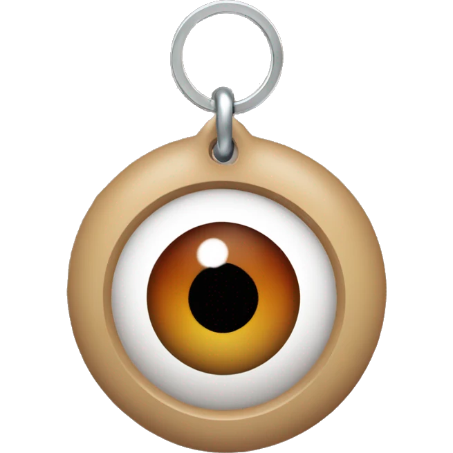 Keychain with a human eyeball brown iris emoji