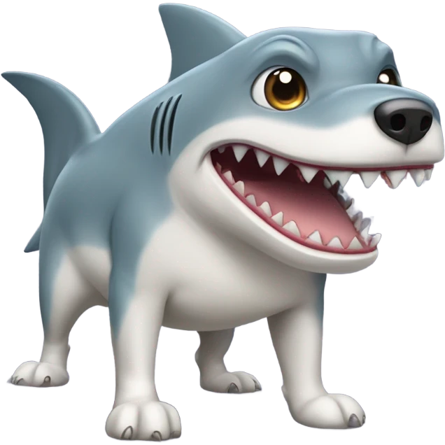 Shark dog emoji