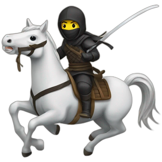 Ninja riding on horse  emoji