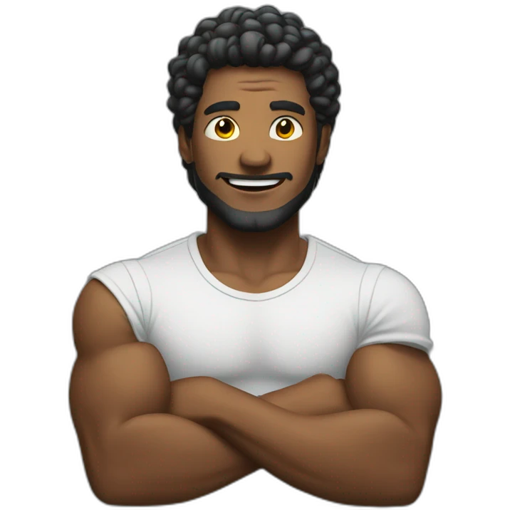man flexing with money emoji