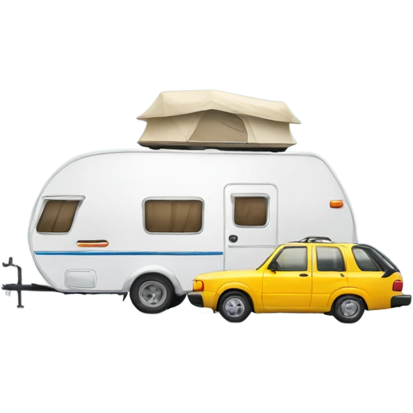 Car and camper trailer emoji