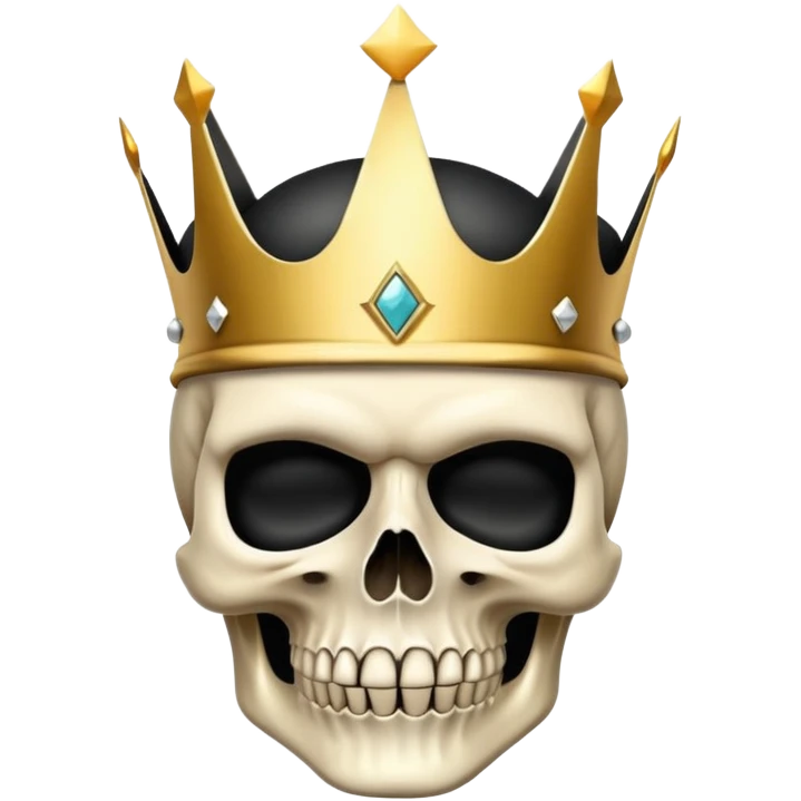 skull wearing a golden crown and black ski mask emoji