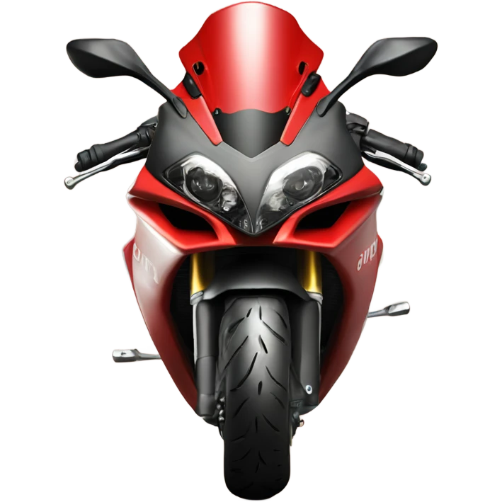Moto ducati rouge avec un sourire  emoji