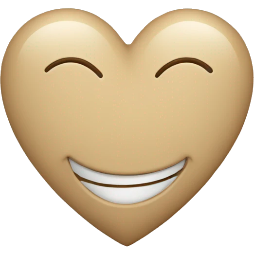 Beige heart with smile emoji