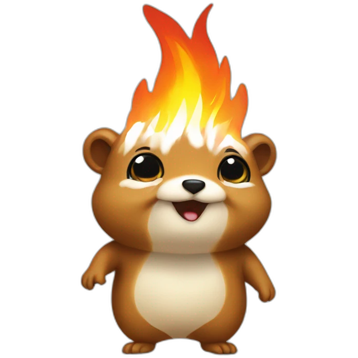 gopher on fire emoji