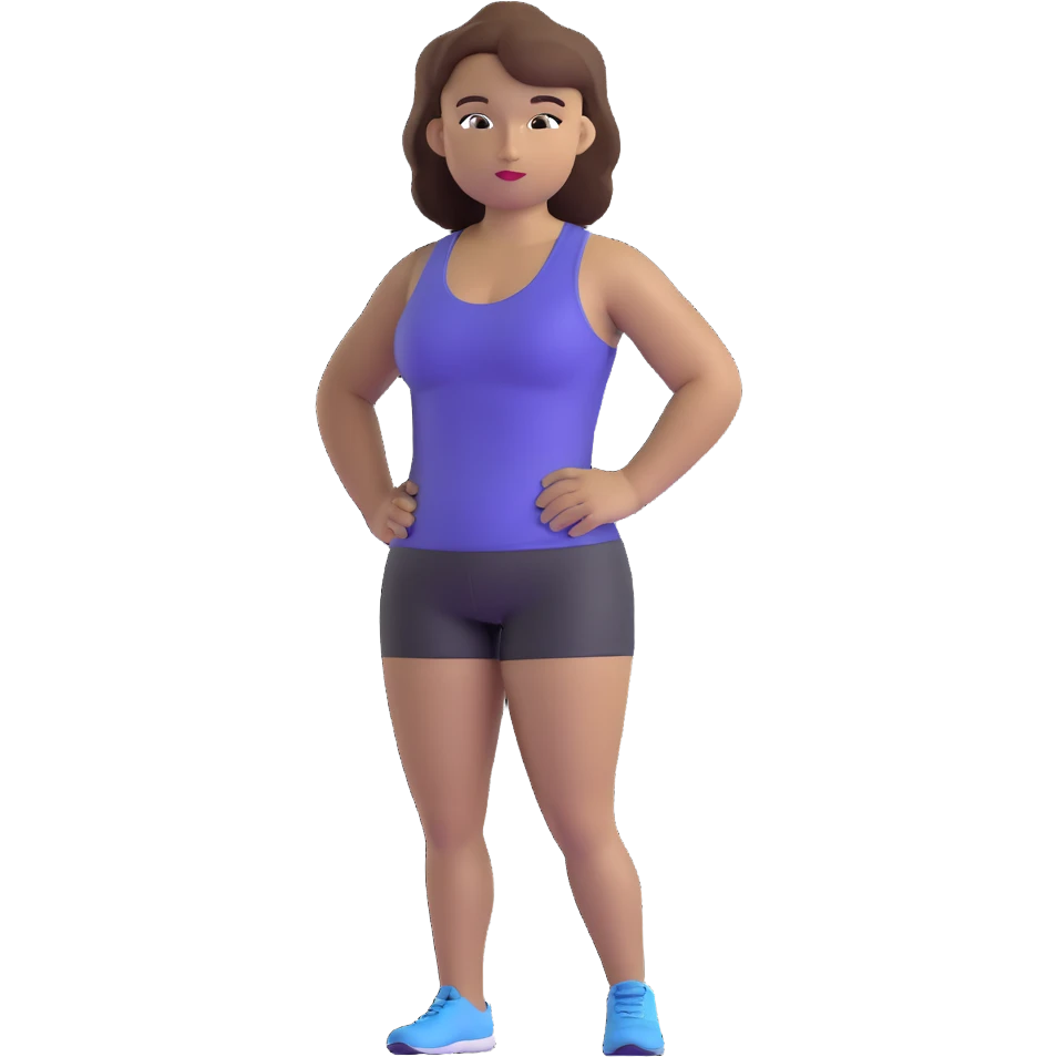 athlete with white skin and curvy brown hair emoji