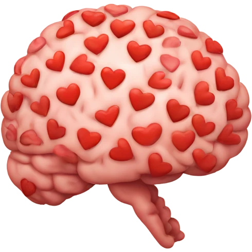 brain filled with red hearts emoji