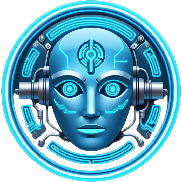 neon cyberpunk-themed icon representing insight/wisdom emoji