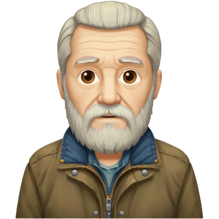 long ,bearded elderly with old jacket emoji