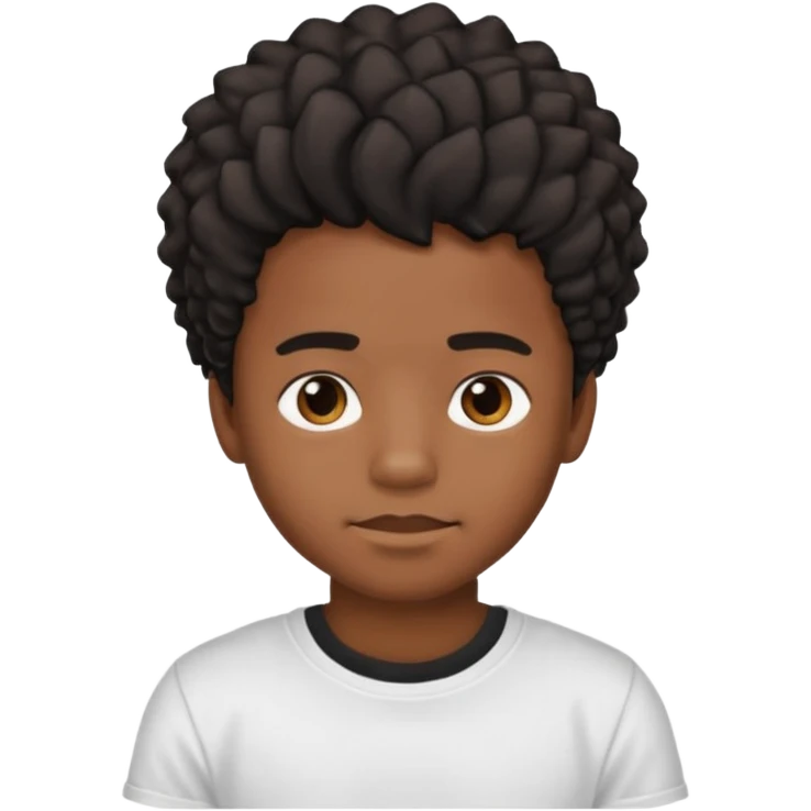 a black boy with a ondulado hair and a white t shirt  emoji