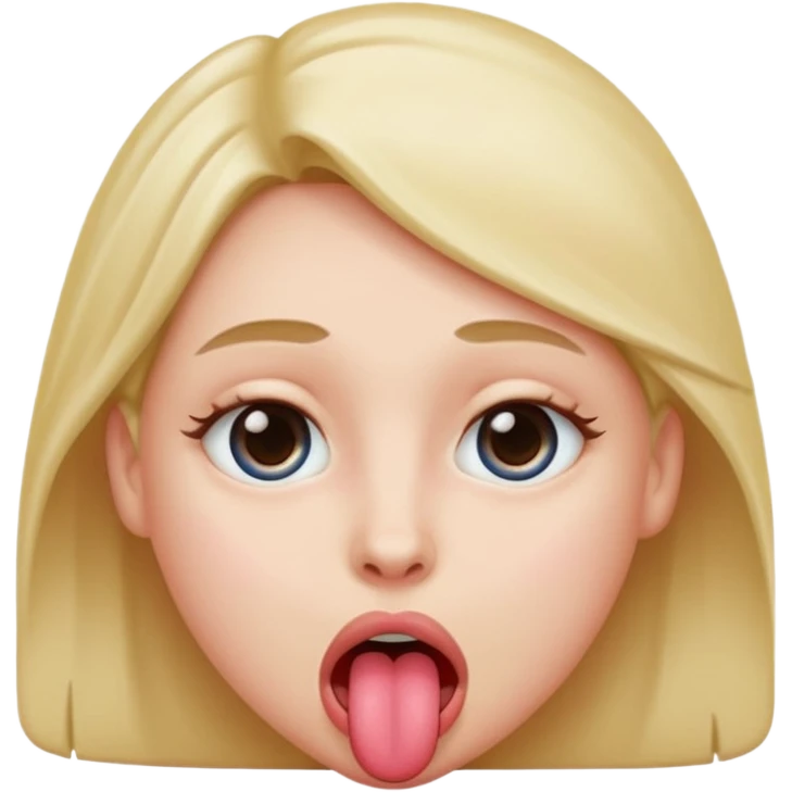 face with eyes rolled up, tongue hanging out, blushed emoji