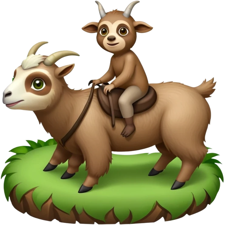 Sloth riding a goat emoji