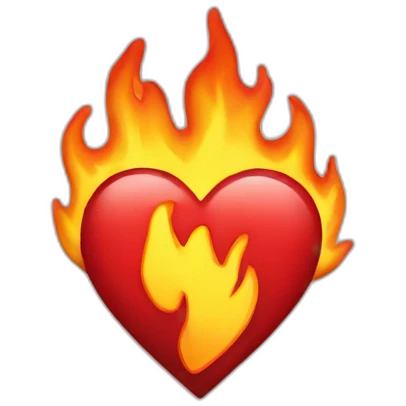 Flaming heart emoji