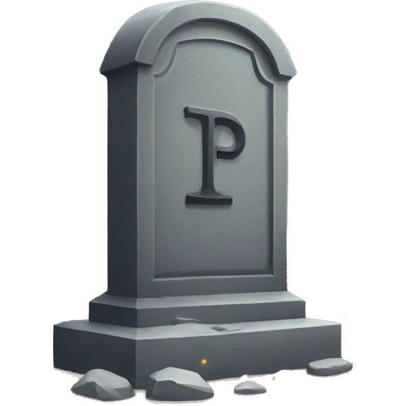 tombstone with the letters rip emoji