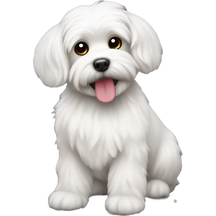dog Maltese with toys emoji