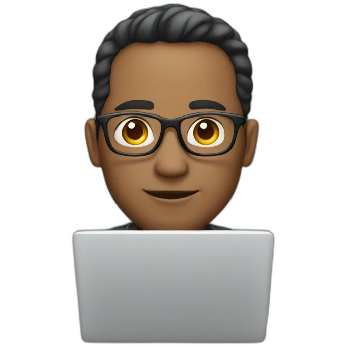 man with glasses and laptop emoji