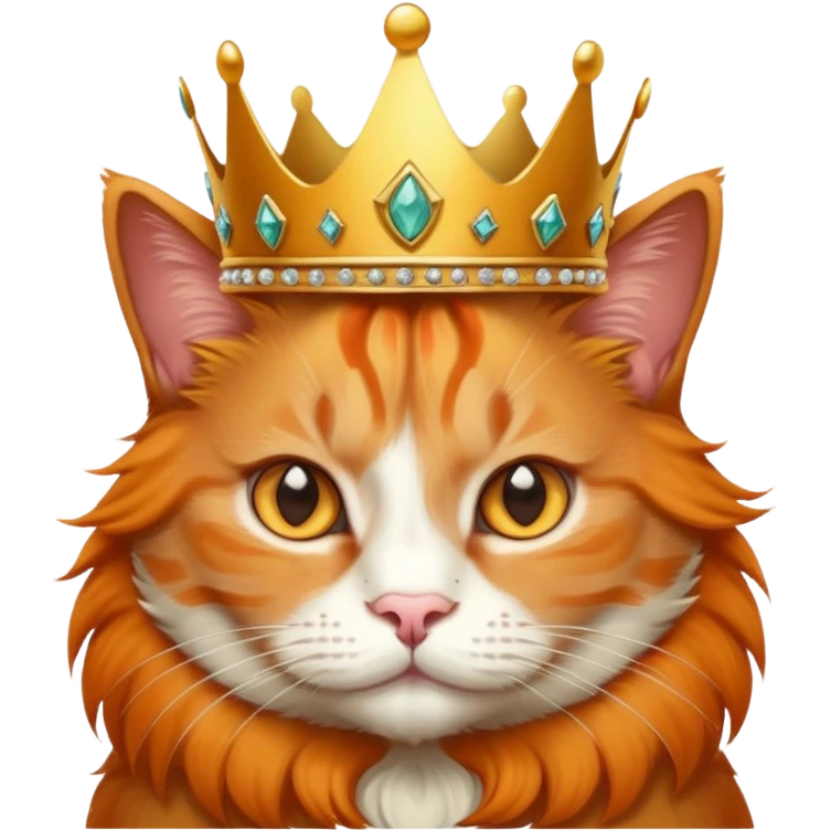 Orange cat wearing a crown emoji