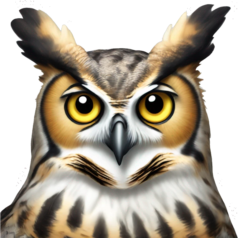 great horned owl white  emoji
