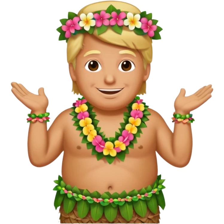 Trump wearing hula clothes emoji