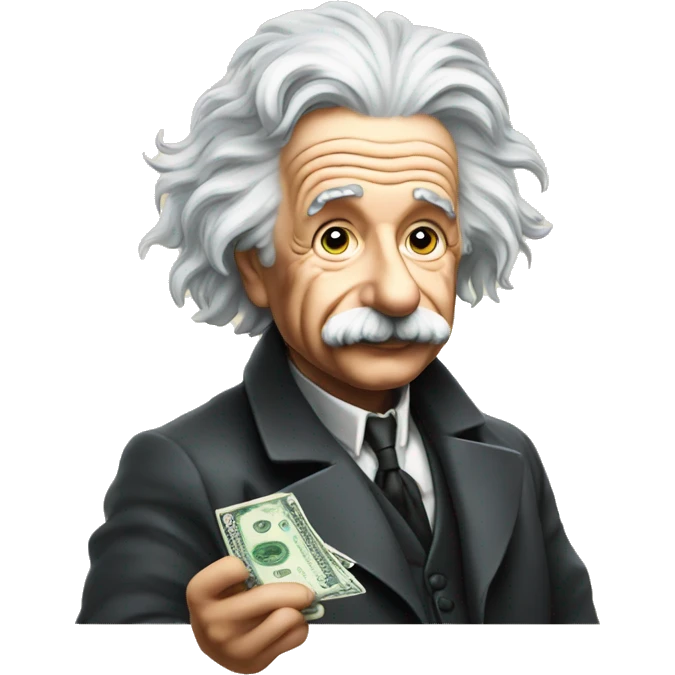 albert einstein cash in his hand emoji