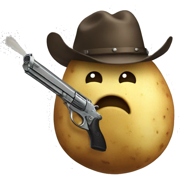 Potato with a gun emoji