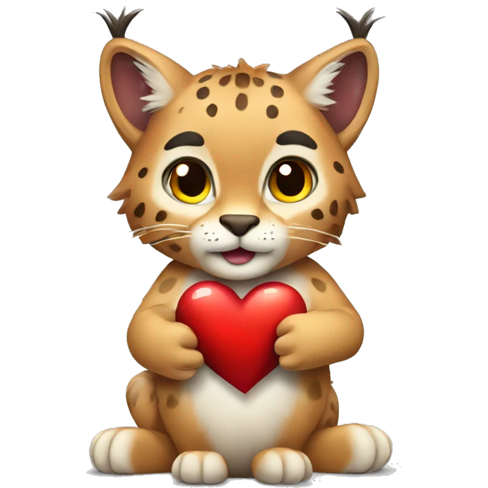 a male lynx holding a heart emoji