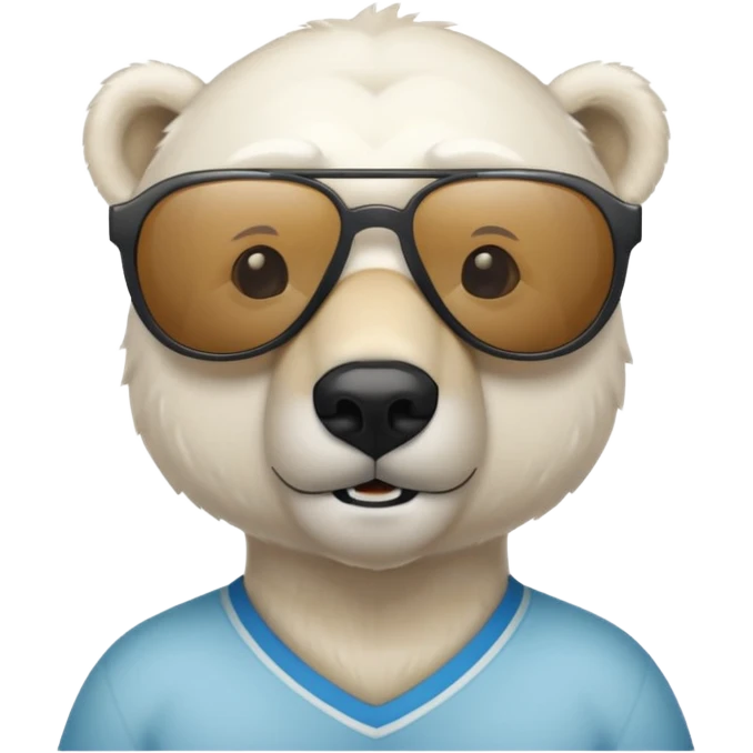 Oso polar millonario gafa de sol  emoji