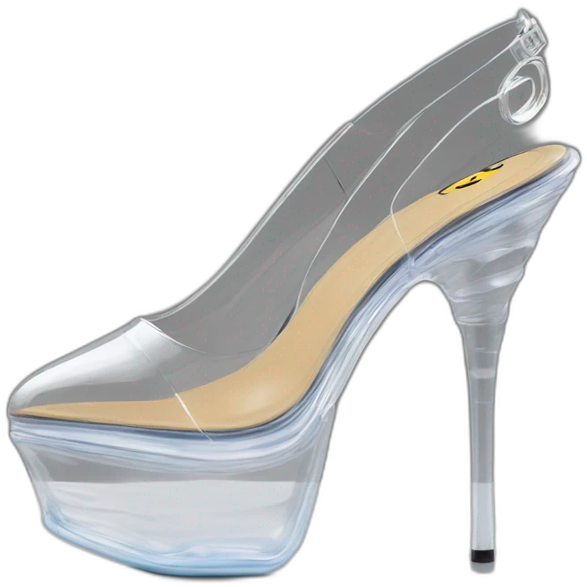 Ripple-XRP-Currency clear-vinyl slingback pumps emoji