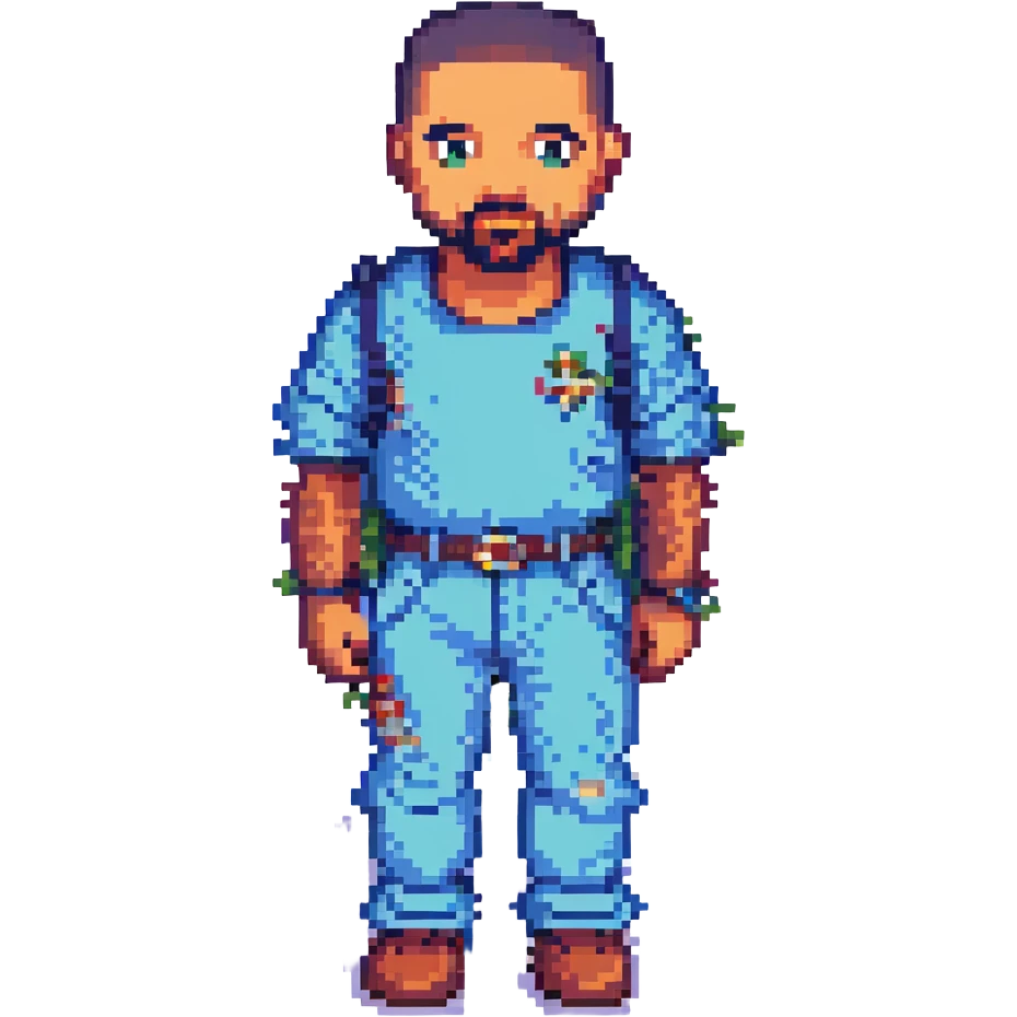 Drake with a BBL, comical and bold, pixel art style emoji