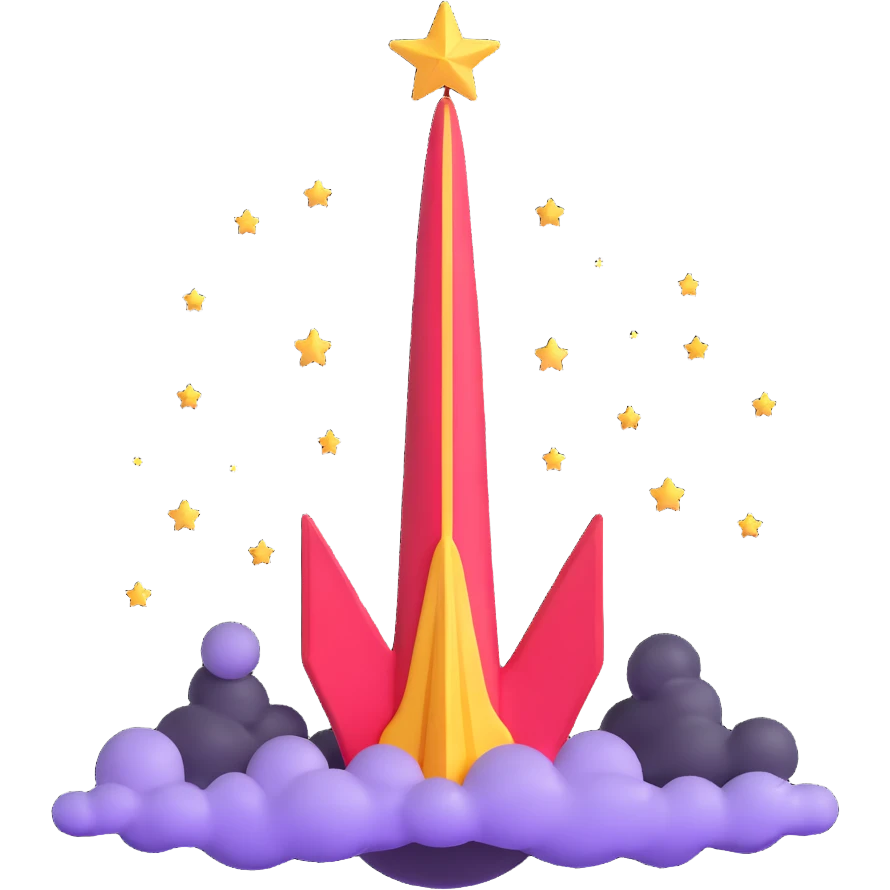 space trident surrounded by stars emoji