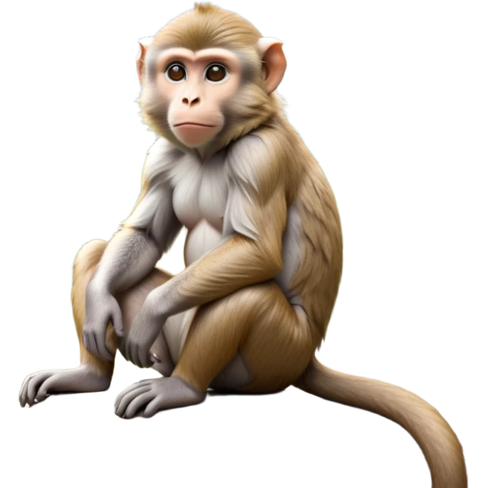 cinematic-macaque-realistic-full-body-sitting-emoji,-compact-muscular-frame-poised-on-a-rocky-outcrop,-short-curled-tail-resting-behind,-head-tilted-dramatically,-thick-dense-fur-in-warm-shades-of-brown-and-grey,-expressive-eyes-filled-with-intelligent-curiosity,-simplified-yet-realistic-focused-features,-highly-detailed,-glowing-with-an-almost-sarcastic-glow emoji