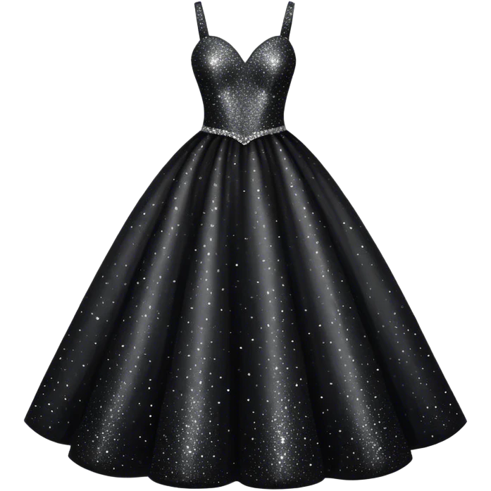 black glittery prom dress emoji