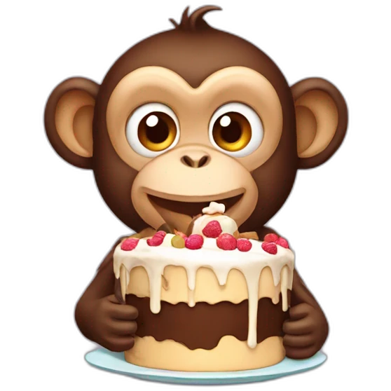 Monkey eating cake  emoji