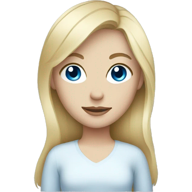 Blonde girl with blue eyes with face mask  emoji