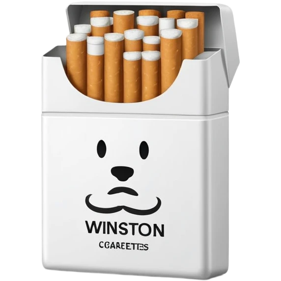 pack of cigarettes with text on it "Winston" emoji