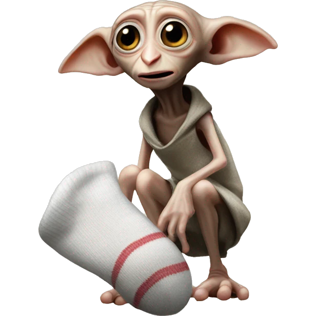 Dobby holds a sock in his hands emoji