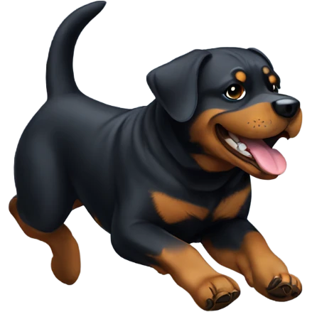 Rottweiler running and giving a thumbs up  emoji