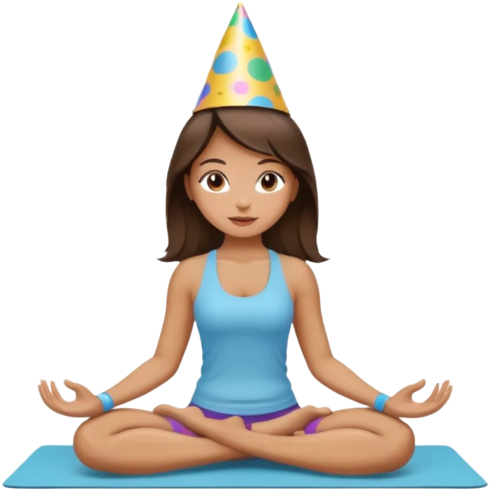Yoga birthday girl brunette emoji