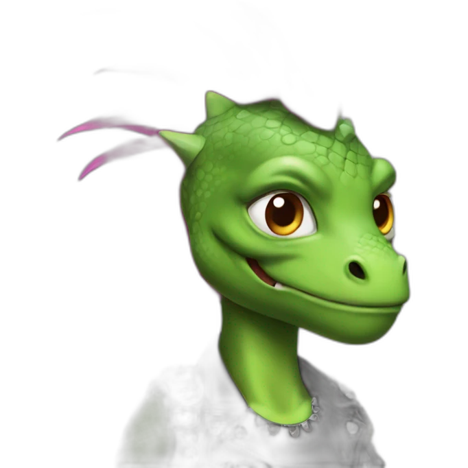 Punk rock girl lizard with Mohawk  emoji