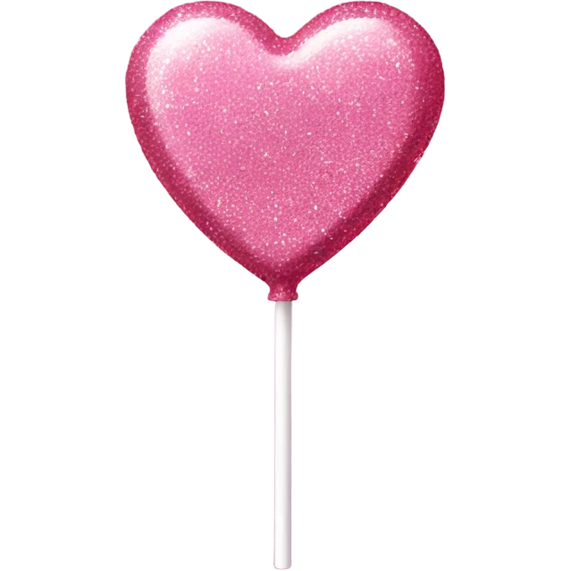 Pink heart shaped lollipop with glitter  emoji