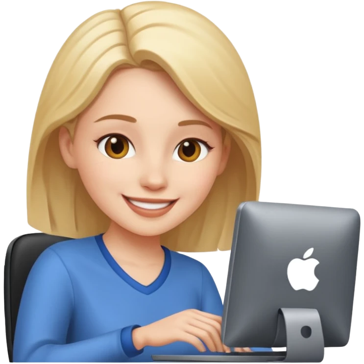 a white woman passes test on computer emoji