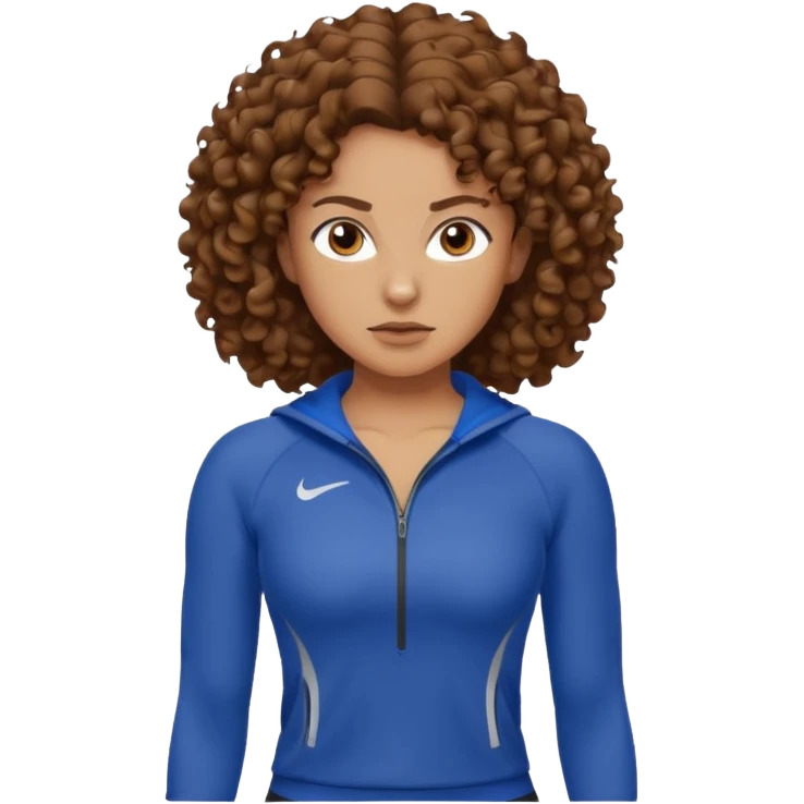 Treino de corrida feminino morena cacheada emoji