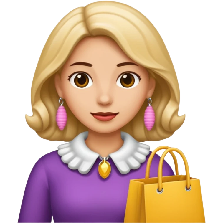 Mujer con collar de conchas de compras  emoji