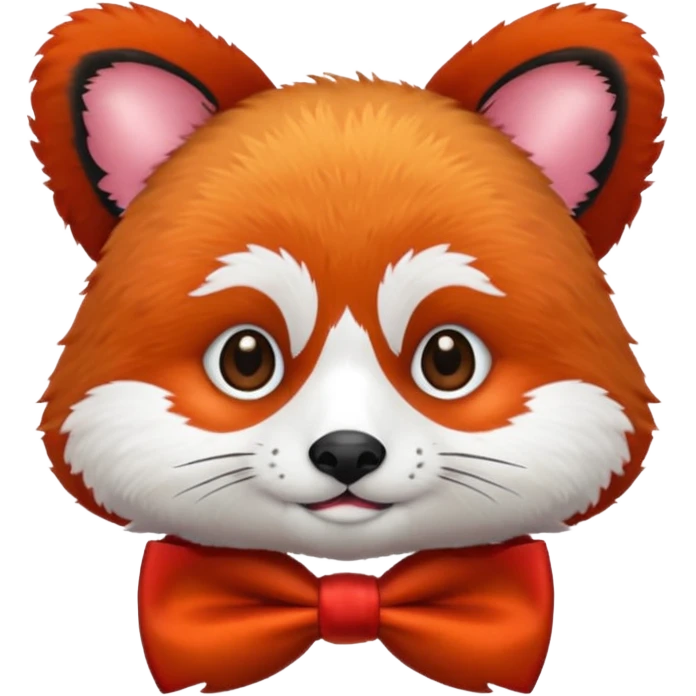 red panda with red bow tie emoji