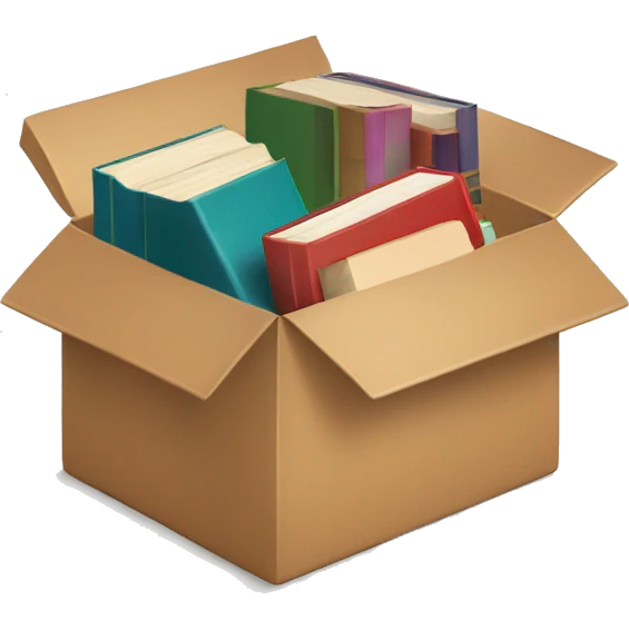open box with books inside  emoji