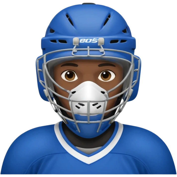 Black ice hockey player who have  a goalkeeper mask emoji