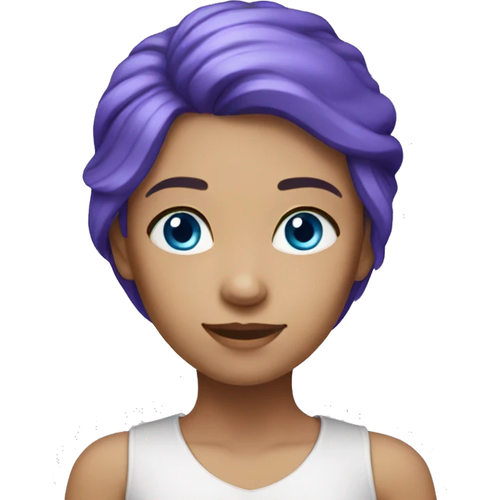 girl (long hair) (purple hair) (blue eyes) (fair skin)  emoji