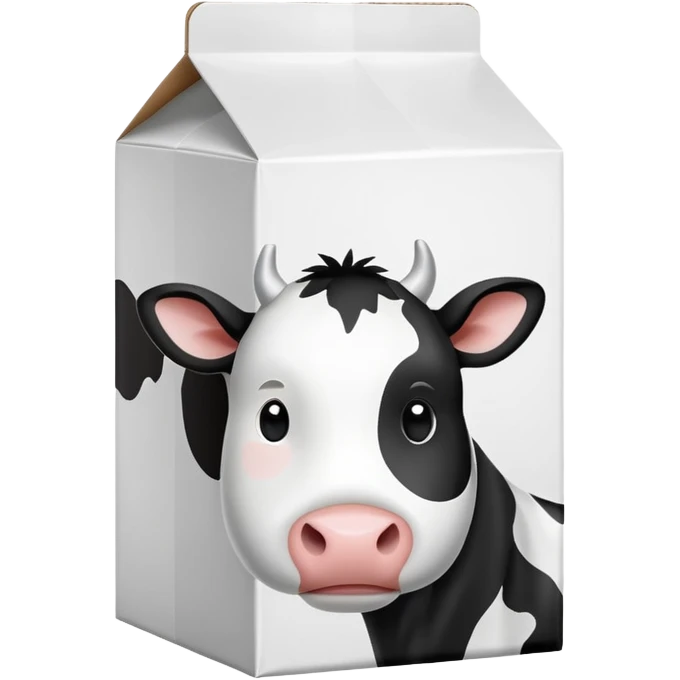 Milk Carton with cute black and white cow spots on it emoji