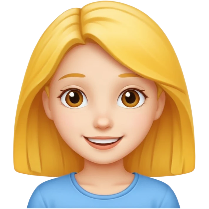 cheerful girl, simple and cute emoji